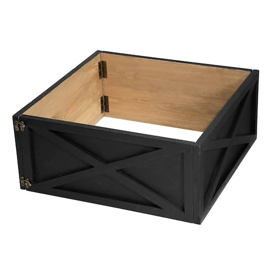 Glitzhome® 26" Black Wooden Tree Collar